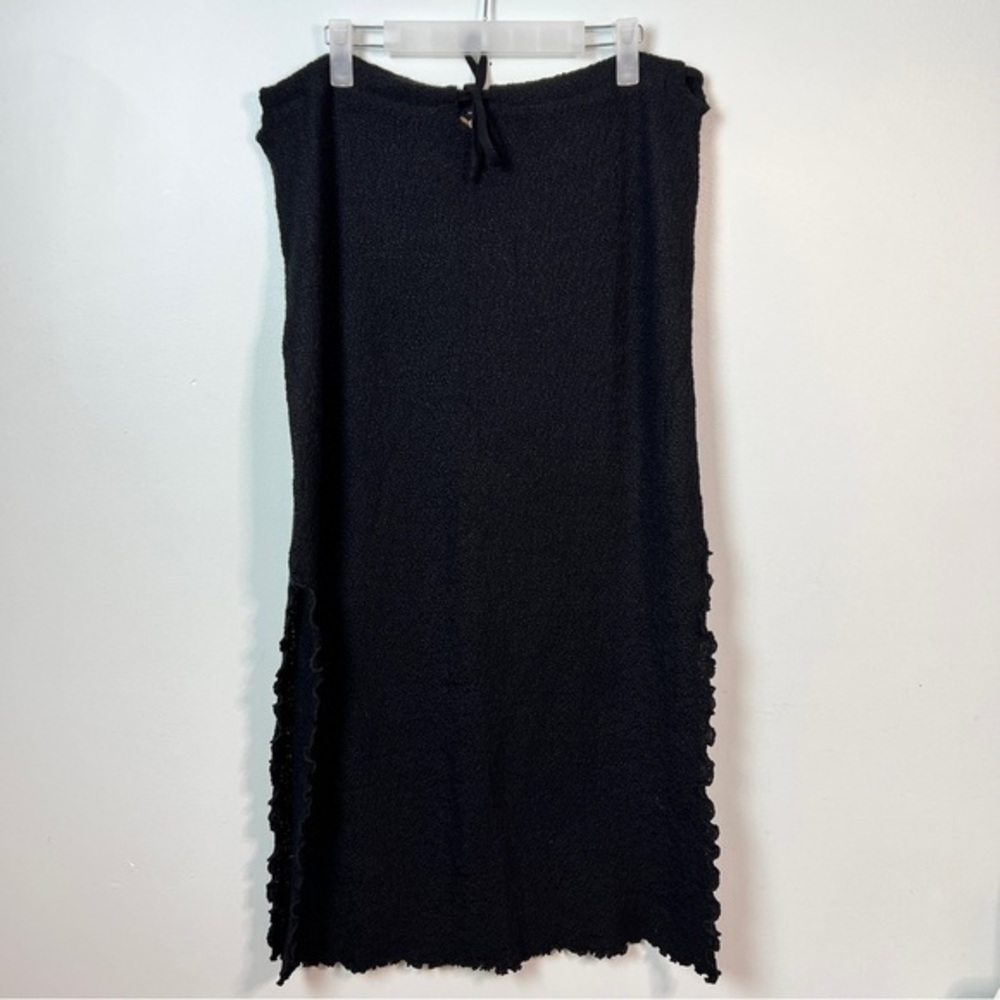 La Mesa Alpaca Wool Bouclé Skirt Black Size Medium Made in Peru